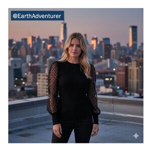 NWT Lush Mesh Long Sleeve Knit Top